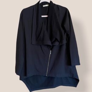 Small black asymmetrical black moto sweatshirt